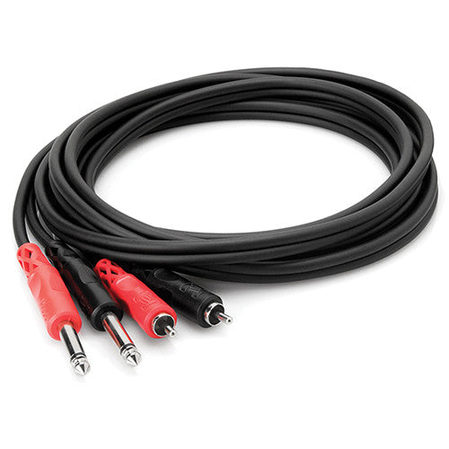1/4" Phone Male to Two RCA Male Unbalanced Cable