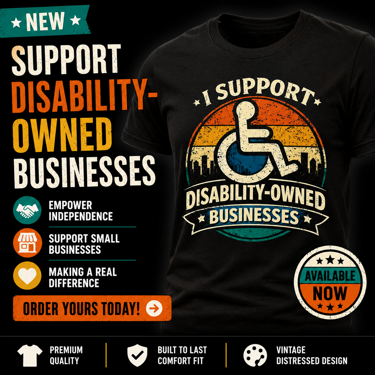 I Support Disability-Owned Businesses T-Shirt